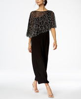 MSK Women's Boat-Neck Embellished-Cape Jersey-Knit Gow