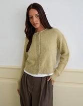 Audrina Cardigan in Fluffy Knit Sage