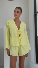 Iveena Top and Shorts Set - Yellow