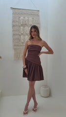 Selena Mini Dress - Chocolate